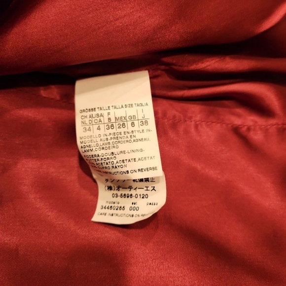 Max Mara Leather Jacket Red, Size 4 - Picture 11 of 12